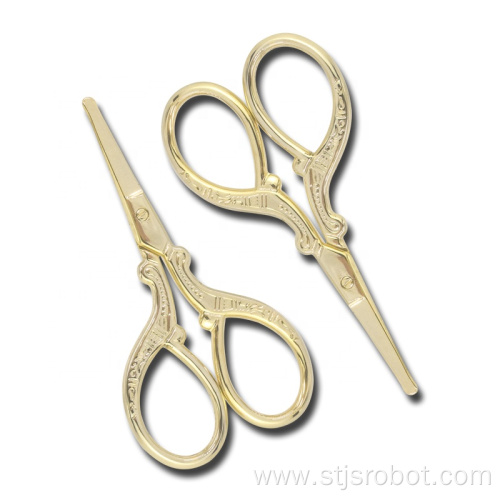 Wholesale Beauty Personal Makeup Scissors Small Gold Stainless Steel Trimming Scissors